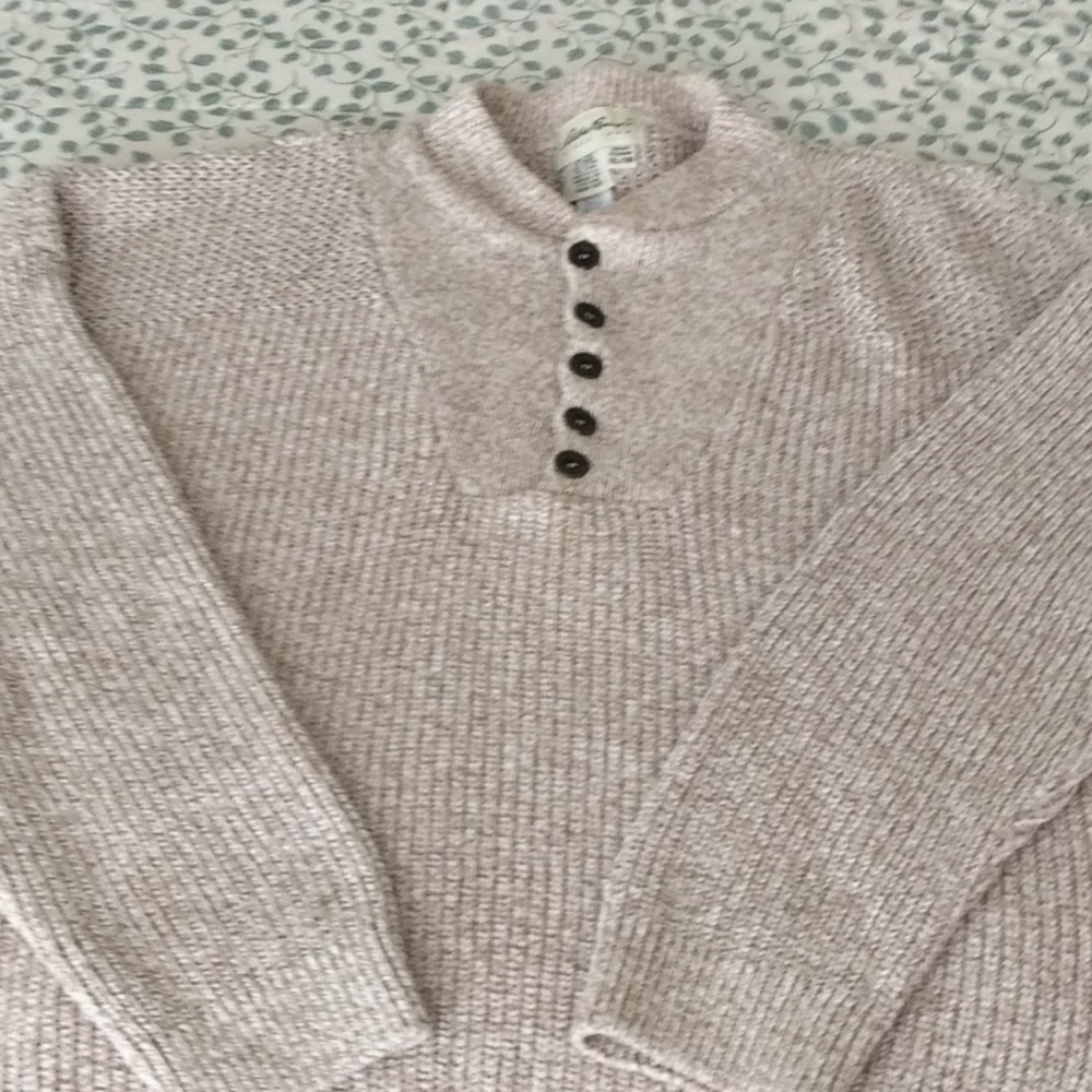 Men’s XXL Eddie Bauer Beige 100%Cotton Sweater